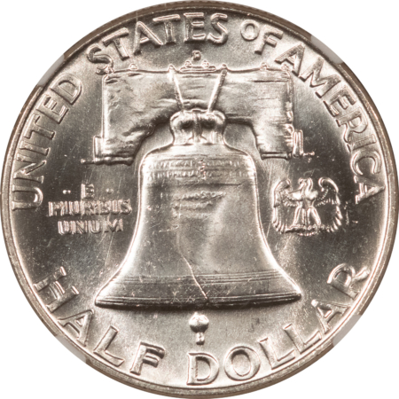 Franklin Halves 1963-D FRANKLIN HALF DOLLAR – NGC MS-65 FBL BLAST WHITE GEM!