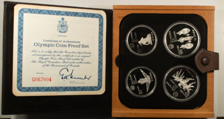 Bullion 1976 CANADIAN 4 COIN $5 & $10 OLYMPIC PROOF SET 4.32 OZ ASW GEM PROOF W/ BOX/COA