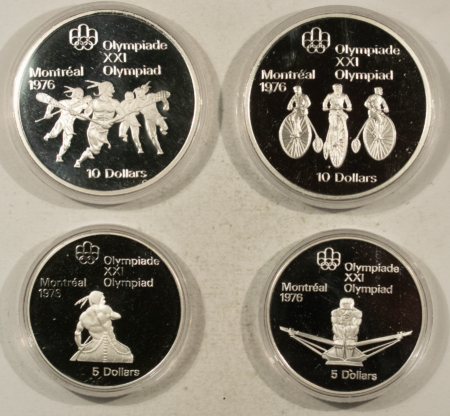 Bullion 1976 CANADIAN 4 COIN $5 & $10 OLYMPIC PROOF SET 4.32 OZ ASW GEM PROOF W/ BOX/COA