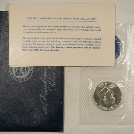 Dollars 1974 $1 EISENHOWER SILVER DOLLAR – GEM BU IN ORIGINAL GOVERNMENT PACKAGING