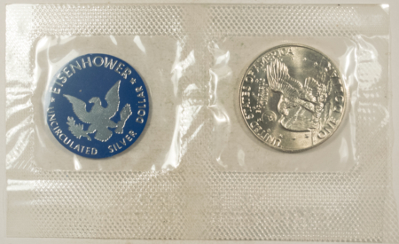 Dollars 1974 $1 EISENHOWER SILVER DOLLAR – GEM BU IN ORIGINAL GOVERNMENT PACKAGING