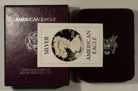 American Silver Eagles 1986-S $1 PROOF AMERICAN SILVER EAGLE, 1 OZ .999 – GEM PROOF WITH BOX AND COA!