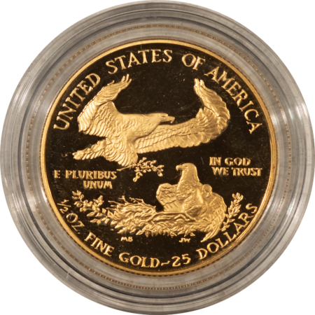 Bullion 1987 $25 PROOF AMERICAN GOLD EAGLE, 1/2 OZ – GEM PROOF WITH BOX & COA!
