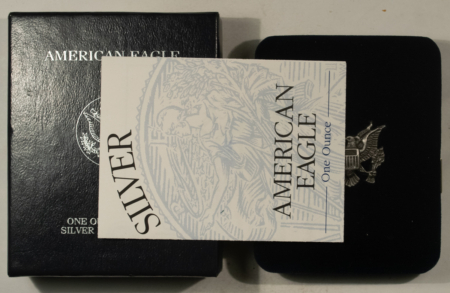 American Silver Eagles 2000-P $1 PROOF AMERICAN SILVER EAGLE, 1 OZ .999 – GEM PROOF WITH BOX AND COA!