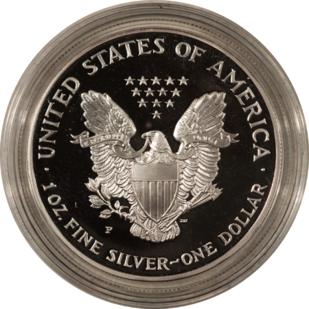 American Silver Eagles 2000-P $1 PROOF AMERICAN SILVER EAGLE, 1 OZ .999 – GEM PROOF WITH BOX AND COA!
