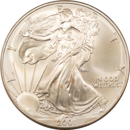 American Silver Eagles 2001 $1 AMERICAN SILVER EAGLE, 1 OZ .999 – UNCIRCULATED