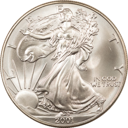 American Silver Eagles 2001 $1 AMERICAN SILVER EAGLE, 1 OZ .999 – UNCIRCULATED