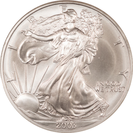 American Silver Eagles 2003 $1 AMERICAN SILVER EAGLE, 1 OZ .999 – NGC MS-69