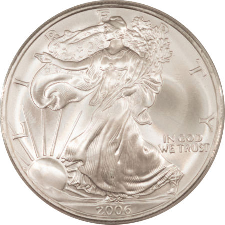 American Silver Eagles 2006 $1 AMERICAN SILVER EAGLE, 1 OZ .999 – GEM UNCIRCULATED IN CAPSULE!