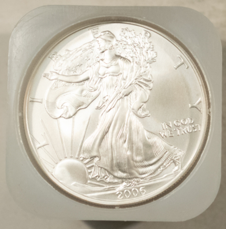 American Silver Eagles 2006 $1 AMERICAN SILVER EAGLES ROLL OF 20, 1 OZ .999 – GEM BU IN ORIGINAL TUBE!
