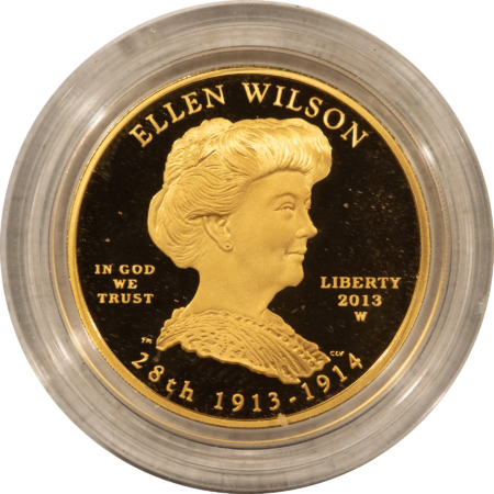 Bullion 2013-W PROOF ELLEN WILSON 1/2 OZ .9999 GOLD FIRST SPOUSE – GEM PROOF IN CAPSULE!