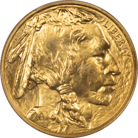 American Gold Eagles, Buffaloes, & Liberty Series 2014 $50 AMERICAN GOLD BUFFALO .9999 1 OZ PCGS MS-69 FIRST STRIKE, BLACK DIAMOND