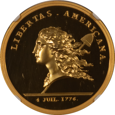 Bullion 2014 MONNAIE DE PARIS LIBERTAS AMERICANA PROOF 1 OZ GOLD RESTRIKE NGC PF-69 UCAM