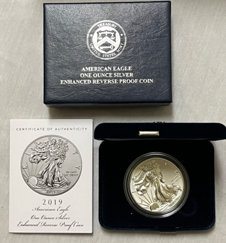 American Silver Eagles 2019-S $1 ENHANCED REVERSE PROOF 1 OZ .999 AMERICAN SILVER EAGLE GEM PROOF, OGP