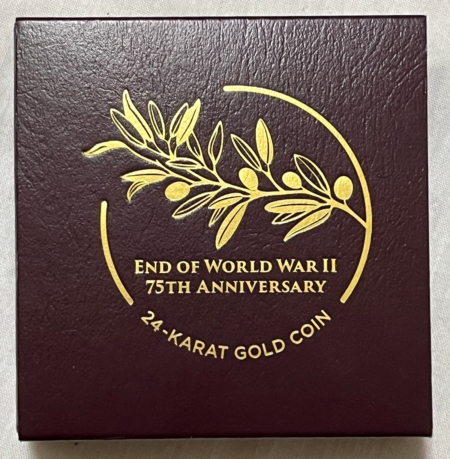 American Gold Eagles, Buffaloes, & Liberty Series 2020-W V75 $25 PROOF 24-KARAT 1/2 OZ GOLD WORLD WAR II 75TH ANNIVERSARY GEM, OGP