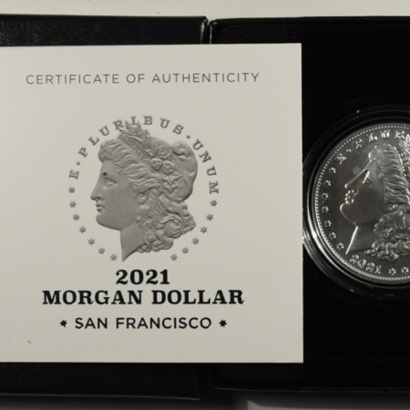 Dollars 2021-S PRIVY $1 MORGAN DOLLAR SILVER COMMEMORATIVE – GEM UNCIRCULATED, MINT PKG