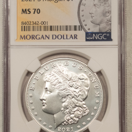 Dollars 2021-S $1 MORGAN DOLLAR 100TH ANNIVERSARY COMMEMORATIVE – NGC MS-70, PERFECT!