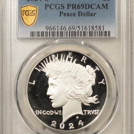 Dollars 2024-S $1 PROOF PEACE DOLLAR COMMEMORATIVE – PCGS PR-69 DCAM