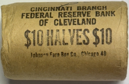 Coin Rolls 1963-D FRANKLIN HALF DOLLARS – ORIGINAL UNCIRCUALTED 20 COIN BANKWRAPED ROLL, BU