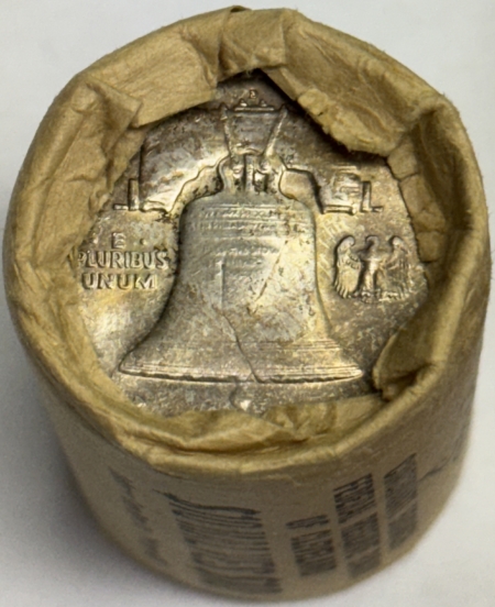 Coin Rolls 1963-D FRANKLIN HALF DOLLARS – ORIGINAL UNCIRCUALTED 20 COIN BANKWRAPED ROLL, BU