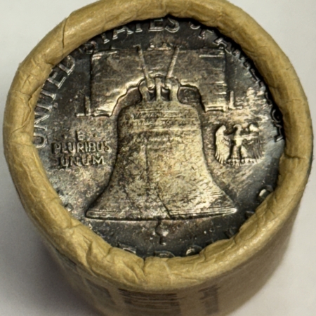Coin Rolls 1963 FRANKLIN HALF DOLLARS – ORIGINAL UNCIRCUALTED 20 COIN BANKWRAPED ROLL, BU