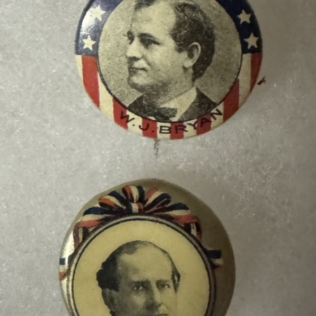 New Store Items 1900 PAIR OF WILLIAM JENNINGS BRYAN 7/8″ CAMPAIGN BUTTONS-COLORFUL & EXC COND!