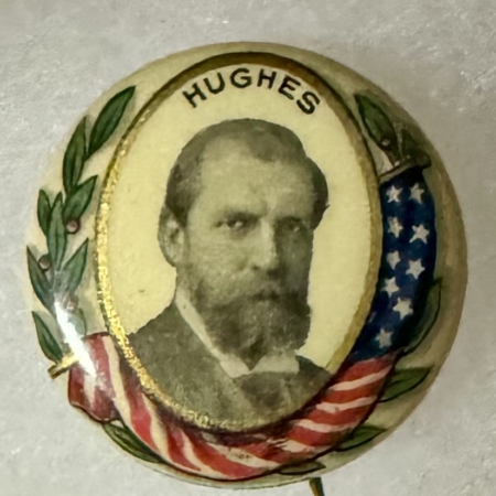 New Store Items 1916 CHARLES EVAN HUGHES 7/8″ CELLULOID CAMPAIGN BUTTON-FULL COLOR PRETTY & MINT