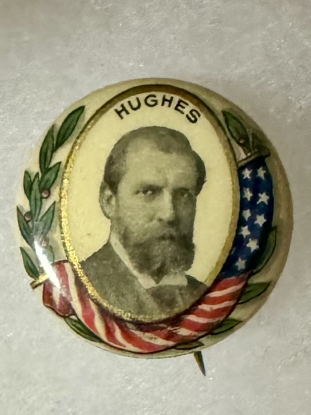New Store Items 1916 CHARLES EVAN HUGHES 7/8″ CELLULOID CAMPAIGN BUTTON-FULL COLOR PRETTY & MINT