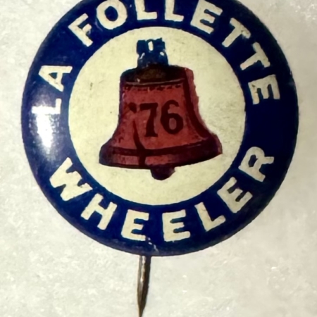 New Store Items 1924 LAFOLLETTE-WHEELER LIBERTY BELL 7/8″ CAMPAIGN BUTTON, BRIGHT & NEAR MINT!
