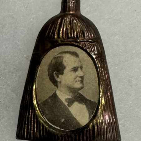 New Store Items 1896 WILLIAM JENNINGS BRYAN “BROOM” CAMPAIGN PIN;  SCARCE & FIRST WE HAVE SEEN!
