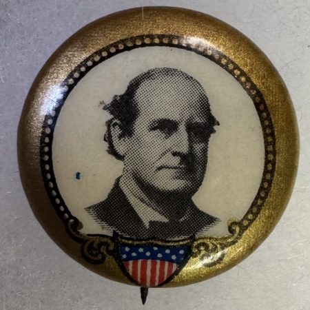 New Store Items 1908 WILLIAM JENNINGS BRYAN 7/8″ CELLO CAMPAIGN BUTTON; COLOR W/ BACKPAPER-EXC!