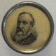 New Store Items 1868 GRANT-COLFAX 1″ FERROTYPE W/ A STICKPIN BACK, SHARP PHOTOS-EXC+ & A BEAUTY!