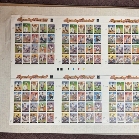 New Store Items UNCUT USPS PRESS SHEET OF 6 IMPERFORATE PANES SCOTT #3408 LEGENDS OF BASEBALL!