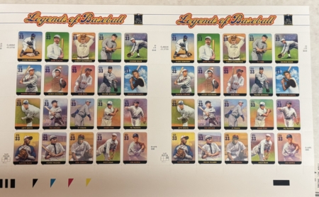 New Store Items UNCUT USPS PRESS SHEET OF 6 IMPERFORATE PANES SCOTT #3408 LEGENDS OF BASEBALL!