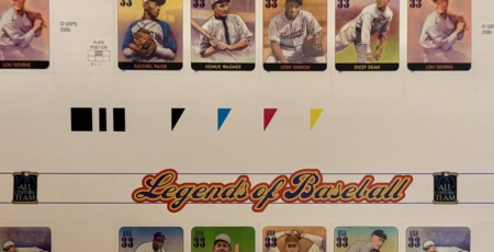 New Store Items UNCUT USPS PRESS SHEET OF 6 IMPERFORATE PANES SCOTT #3408 LEGENDS OF BASEBALL!
