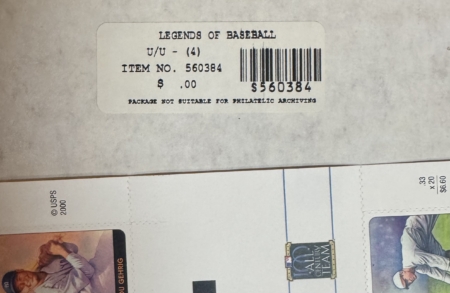 New Store Items UNCUT USPS PRESS SHEET OF 6 IMPERFORATE PANES SCOTT #3408 LEGENDS OF BASEBALL!