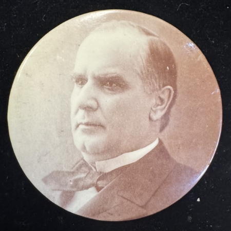 New Store Items 1900 WILLIAM McKINLEY 3 1/2″ CAMPAIGN CELLULOID PICTORIAL BUTTON-DISPLAYS EXC!