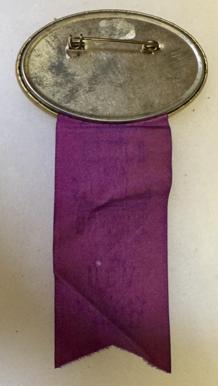 New Store Items 1956 NIXON PARTY GUEST (VP) OVAL 2 1/2″ BUTTON W/ IKE & DICK RIBBON, NEAR-MINT!