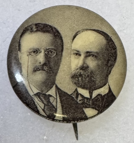 New Store Items 1904 TEDDY ROOSEVELT-FAIRBANKS 7/8″ SEPIA JUGATE CAMPAIGN BUTTON-MINT!