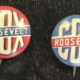 New Store Items 1948 THOMAS DEWEY 7/8″ HELP HUSTLE HARRY HOME CLIP ON EARRING PAIR UNUSUAL, MINT