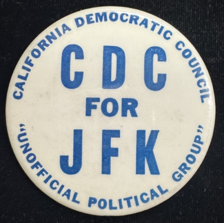 New Store Items 1960 JOHN F KENNEDY CDC FOR JFK 2 1/4″ CELLO CAMPAIGN BUTTON – NEAR-MINT!