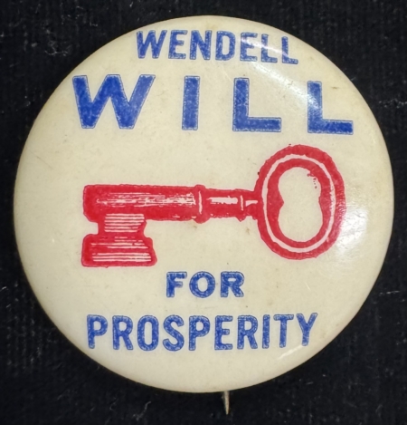 New Store Items 1940 WENDELL WILLKIE 1 1/4″ CELLO CAMPAIGN BUTTON, CUTE PLAY ON NAME, MINT!