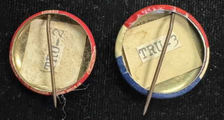 New Store Items 1948 HARRY S TRUMAN 7/8″ CAMPAIGN BUTTON PAIR – BRIGHT & EXCELLENT!