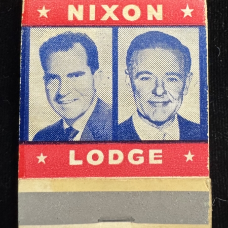 New Store Items 1960 NIXON-LODGE JUGATE MATCHBOOK – EXCELLENT!