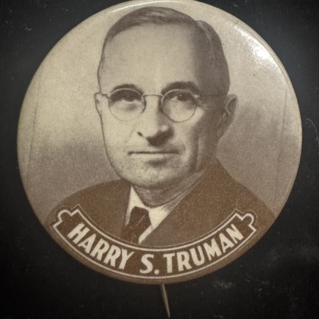 New Store Items 1948 HARRY S. TRUMAN 2 1/4″ SEPIA PICTORIAL CAMPAIGN BUTTON-LARGE SIZE & MINT!