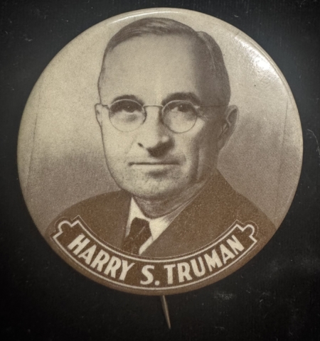 New Store Items 1948 HARRY S. TRUMAN 2 1/4″ SEPIA PICTORIAL CAMPAIGN BUTTON-LARGE SIZE & MINT!