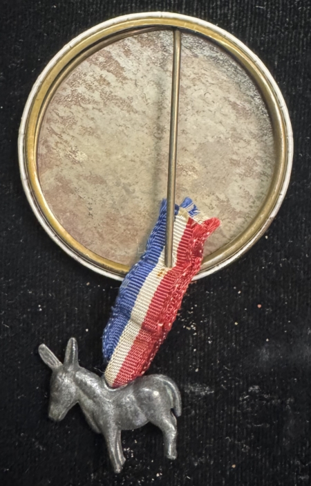 New Store Items 1948 HARRY S. TRUMAN 1 3/4″ SEPIA CAMPAIGN BUTTON W/ RIBBON & DONKEY-MINT!