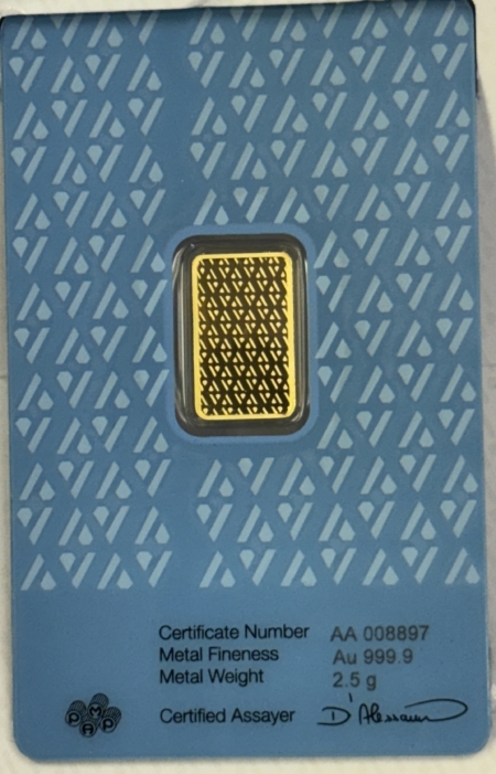 Bullion ACRE 2.5 GRAM .9999 FINE GOLD BAR, LIMITED EDITION MINT #1, SEALED W/ SERIAL #