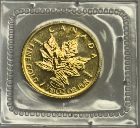 Bullion 1999 CANADA $5 1/10 OZ .9999 GOLD MAPLE LEAF 20 YEARS ANS PRIVY, GEM BU SEALED