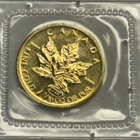 Bullion 1999 CANADA $5 1/10 OZ .9999 GOLD MAPLE LEAF 20 YEARS ANS PRIVY, GEM BU SEALED